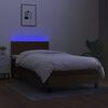 vidaXL Boxspringbett mit Matratze & LED Dunkelbraun 80x200 cm Stoff