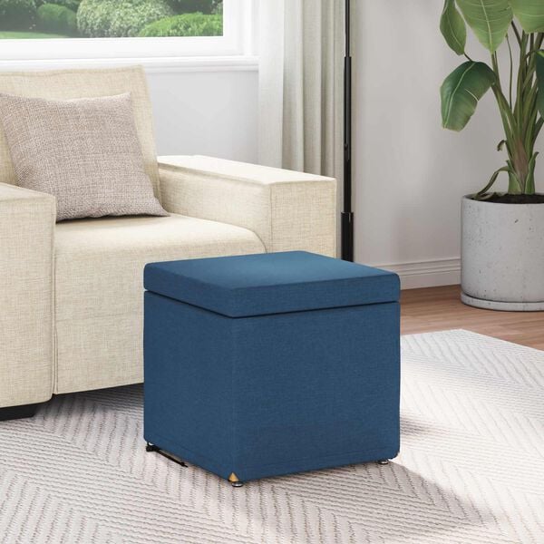 vidaXL Hocker Blau 41 x 41 x 40 cm Stoff und Pressholz