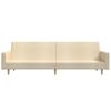 vidaXL Schlafsofa 2-Sitzer mit Fu&szlig;hocker Creme Stoff