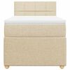 vidaXL Boxspringbett mit Matratze Creme 80x200 cm Stoff