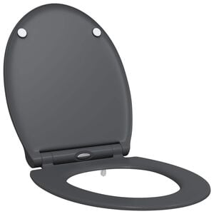vidaXL Toilettensitz Anthrazit 45,5 x 37,5 x 3,8 cm Duroplast