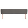 vidaXL Kopfteil mit Ohren Grau 203x23x78/88 cm Kunstleder