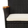 vidaXL 5-tlg. Garten-Bistro-Set mit Kissen Schwarz Poly Rattan