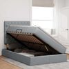 vidaXL Aufbewahrungsbett mit Matratze Hellgrau 120 x 190 cm Stoff