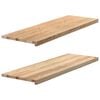 vidaXL Fensterb&auml;nke 2 Stk. Unbehandelt 120x40x2 cm Massivholz Eiche