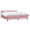 vidaXL Boxspringbett mit Matratze Rosa 180x210 cm Samt