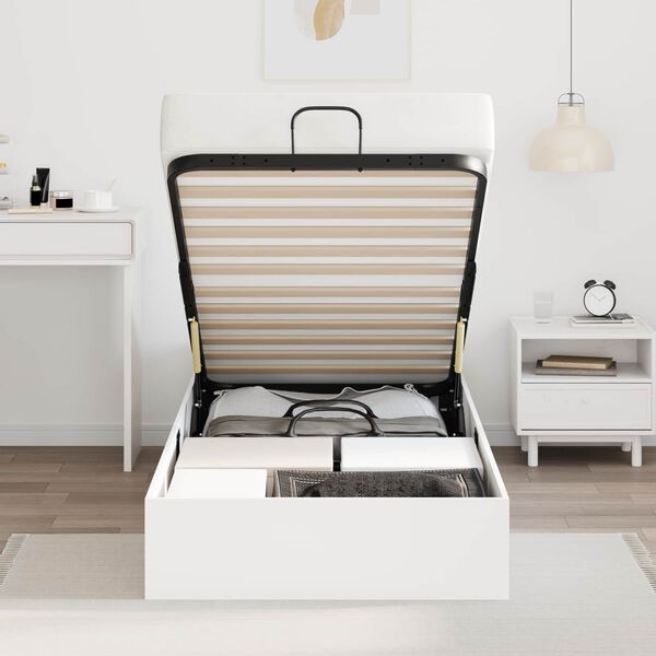 vidaXL Ottoman Bettgestell Wei&szlig; 193 x 120 x 25 cm Spanplatte