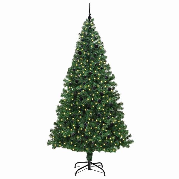 vidaXL K&uuml;nstlicher Weihnachtsbaum mit 300 LEDs mit St&auml;nder Gr&uuml;n 240 cm