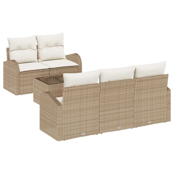 vidaXL Gartensofa-set Beige 55 x 55 x 37 cm Poly-Rattan