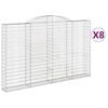 vidaXL Gabionen mit Hochbogen 8 Stk. 300x30x180/200cm Verzinktes Eisen
