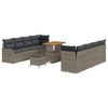 vidaXL Garten-Sofa-Set mit Kissen mit Speicher mit Kissen 11 pcs Grau