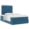 vidaXL Ottoman-Bett mit Matratzen & LEDs Dunkelblau 120x190 cm Samt