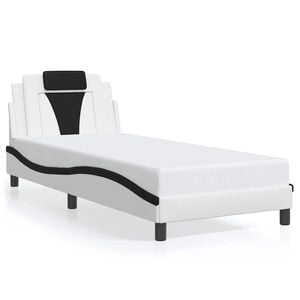vidaXL Bettgestell "Viana" ohne Matratze Wei&szlig; und Schwarz 80x200 cm Kunstleder