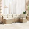 vidaXL Sofa Set mit Kissen 8 pcs Beige und Creme Poly-Rattan