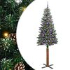 vidaXL Schlanker Weihnachtsbaum mit 300 LEDs mit St&auml;nder Gr&uuml;n 210 cm