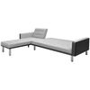 vidaXL Eck-Sofabett Stoff 218x155x69 cm Schwarz und Grau
