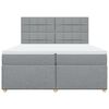 vidaXL Boxspringbett mit Matratze Hellgrau 200x200 cm Stoff
