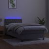 vidaXL Boxspringbett mit Matratze & LED Hellgrau 90x200 cm Samt