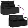 vidaXL Gartensofa-set mit Speicher 5 pcs Schwarz Poly-Rattan