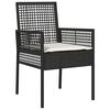 vidaXL Garten Bistro Set 3 pcs Schwarz Poly-Rattan