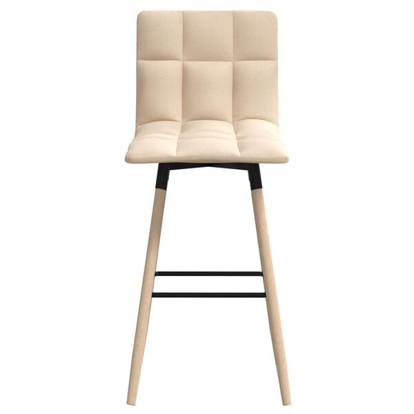 vidaXL Barhocker 2 Stk. Creme Stoff