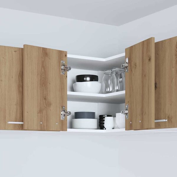 vidaXL H&auml;ngeschrank Artisan-Eiche und Wei&szlig; 57 x 57 x 40 cm