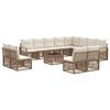 vidaXL Gartensofa-set 13 Stk. Beige Poly-Rattan