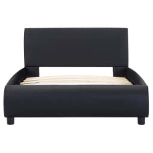vidaXL Bettgestell mit LED Schwarz Kunstleder 100x200 cm