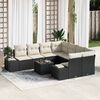 vidaXL Sofa Set mit Kissen 9 pcs Schwarz Poly Rattan