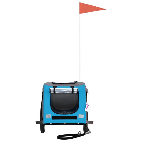 vidaXL Fahrradanh&auml;nger Hunde Blau und Grau Oxford-Gewebe und Eisen