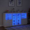 vidaXL Sideboard mit LED-Leuchten Wei&szlig; 202x37x100 cm