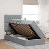 vidaXL Aufbewahrungsbett mit Matratze Hellgrau 90 x 190 cm Polyester