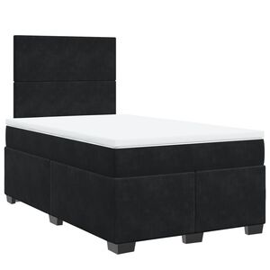 vidaXL Boxspringbett mit Matratze Schwarz 120x200 cm Samt
