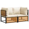 vidaXL 2-tlg. Garten-Sofa-Set mit Kissen Massivholz Akazie