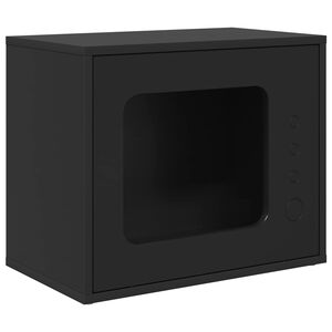 vidaXL Katzenhaus Schwarz 51 x 30 x 42,5 cm Holzwerkstoff