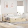 vidaXL Ottoman-Bett mit Matratzen & LEDs Creme 200x200 cm Stoff