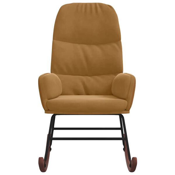 vidaXL Schaukelstuhl Braun Samt