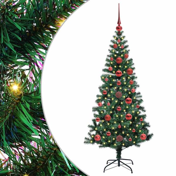 vidaXL Künstlicher vorbeleuchteter Weihnachtsbaum Grün 120 cm