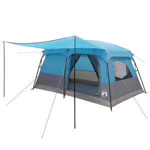 vidaXL Familienzelt 10 Personen Blau Polyester und Stahl