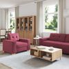vidaXL Sofa 3 pcs Wind Rot 221 x 80 x 80 cm Leinenmischgewebe