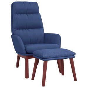 vidaXL Relaxsessel mit Hocker Blau Stoff