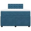 vidaXL Boxspringbett mit Matratze Blau 120x200 cm Samt