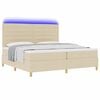 vidaXL LED Boxspringbett mit Matratze Creme 200 x 200 cm Stoff