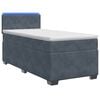 vidaXL Boxspringbett mit Matratze und LED Dunkelgrau 80 x 200 cm Samt