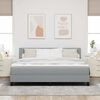 vidaXL Boxspringbett mit Matratze Hellgrau 180 x 200 cm Stoff