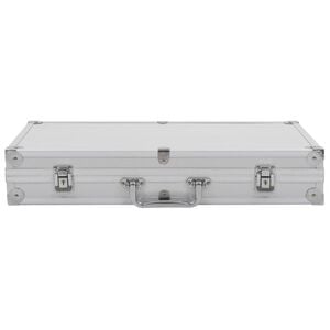 vidaXL Waffenkoffer Aluminium ABS Silbern