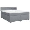 vidaXL Boxspringbett mit Matratze Hellgrau 180x200 cm Stoff