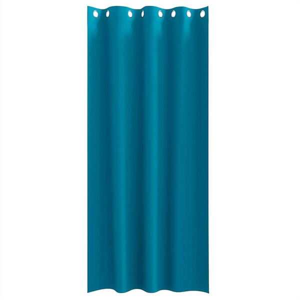 vidaXL Verdunkelungs-Vorh&auml;nge mit Ringen 2 pcs T&uuml;rkis 245 x 140 cm