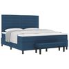 vidaXL Boxspringbett mit Matratze mit Kopfteil Blau 180 x 200 cm Stoff