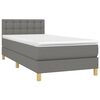 vidaXL Boxspringbett mit Matratze & LED Dunkelgrau 90x190 cm Stoff